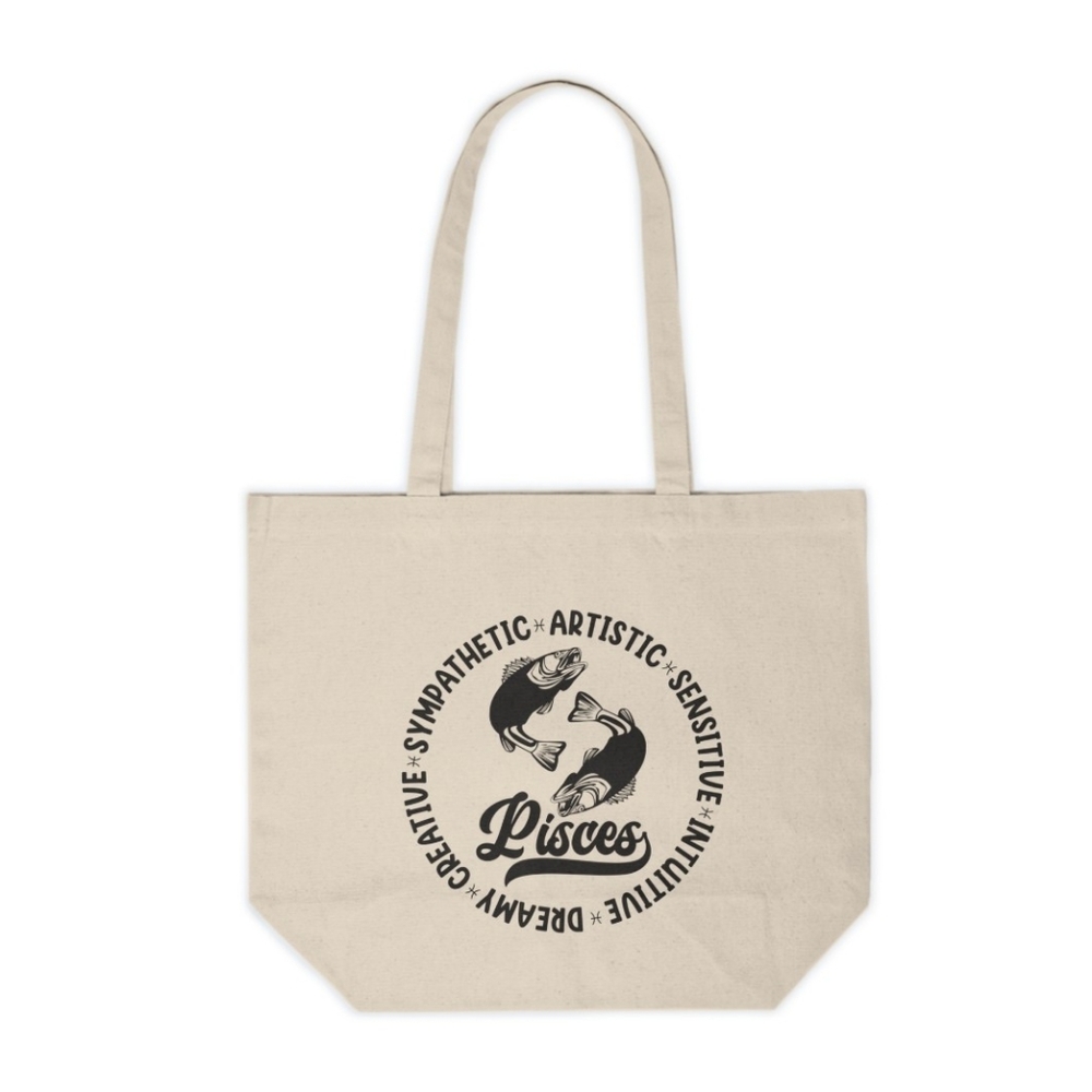 Pisces Zodiac Sign Custom Canvas Tote Bag